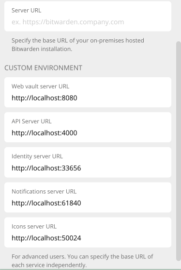 Screenshot of Custom Environments