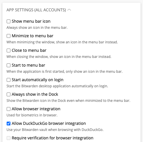 Screenshot of desktop settings